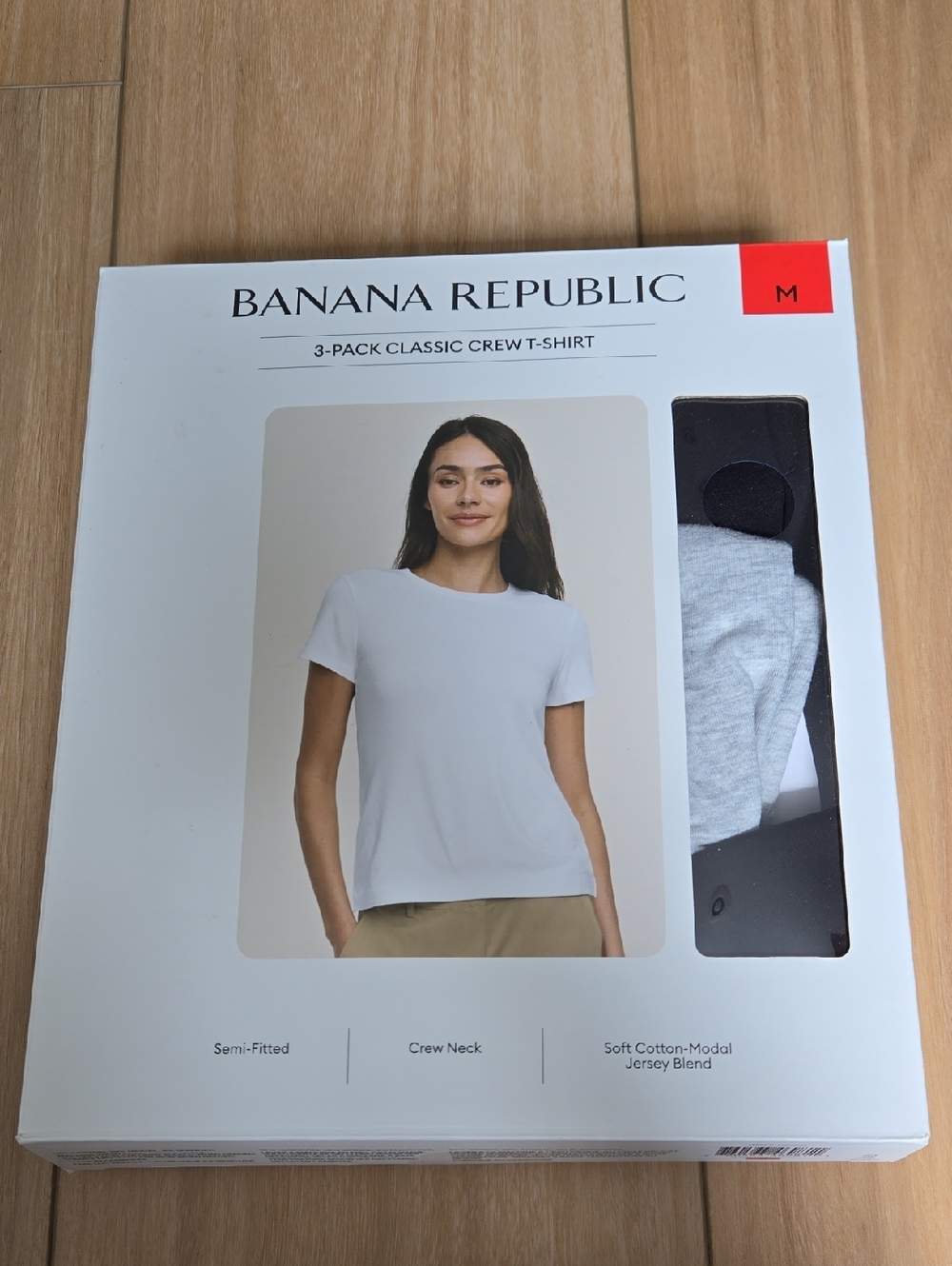 Banana Republic Black & Light Gray 3-Pack Classic Crew T-Shirts